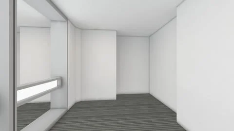 Modern Empty Room, 3d render interior design, mock up illustration Stock Illustration