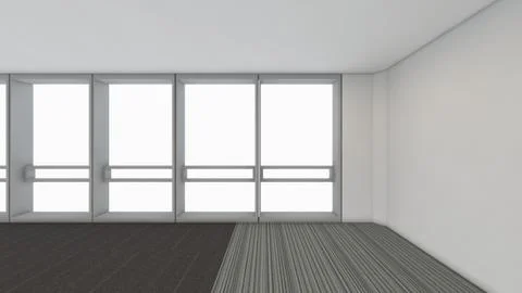 Modern Empty Room, 3d render interior design, mock up illustration Stock Illustration