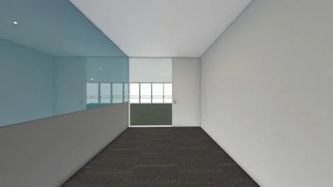 Modern Empty Room, 3d render interior design, mock up illustration Stock Illustration