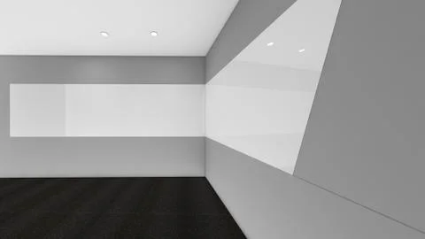 Modern Empty Room, 3d render interior design, mock up illustration Stockillustratie