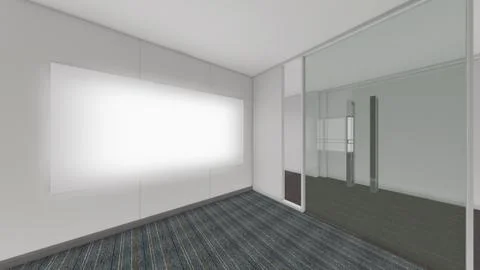 Modern Empty Room, 3d render interior design, mock up illustration Stock Illustration