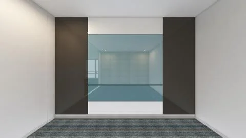 Modern Empty Room, 3d render interior design, mock up illustration 스톡 일러스트