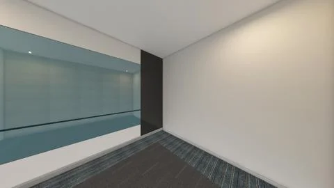 Modern Empty Room, 3d render interior design, mock up illustration Stock Illustration