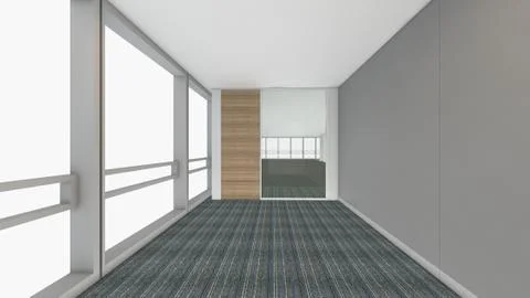 Modern Empty Room, 3d render interior design, mock up illustration Stock Illustration