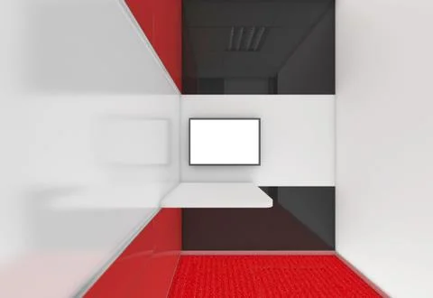 Modern Empty Room, 3d render interior design, mock up illustration Stockillustratie