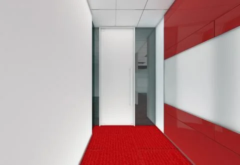 Modern Empty Room, 3d render interior design, mock up illustration Stock Illustration