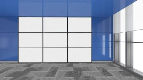 Modern Empty Room, 3d render interior design, mock up illustration Stockillustratie