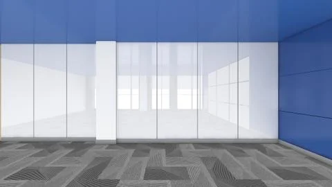 Modern Empty Room, 3d render interior design, mock up illustration Stock Illustration