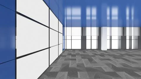 Modern Empty Room, 3d render interior design, mock up illustration Stockillustratie