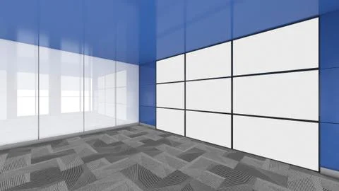 Modern Empty Room, 3d render interior design, mock up illustration Stockillustratie