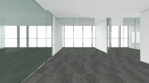 Modern Empty Room, 3d render interior design, mock up illustration Stockillustratie