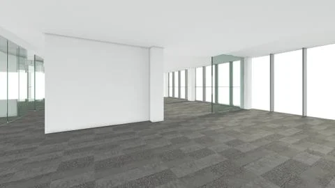Modern Empty Room, 3d render interior design, mock up illustration Stock Illustration