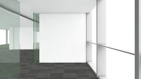 Modern Empty Room, 3d render interior design, mock up illustration Stockillustratie