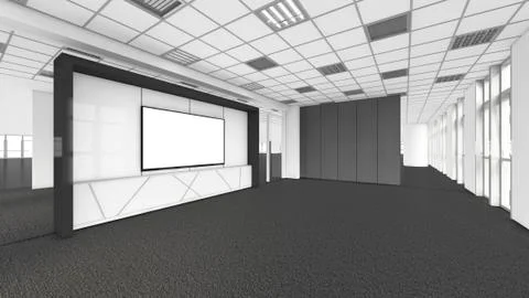 Modern Empty Room, 3d render interior design, mock up illustration Illustrazione stock