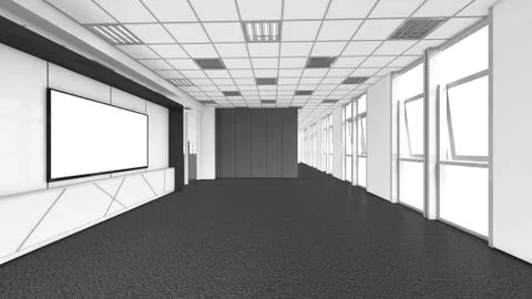 Modern Empty Room, 3d render interior design, mock up illustration Illustrazione stock