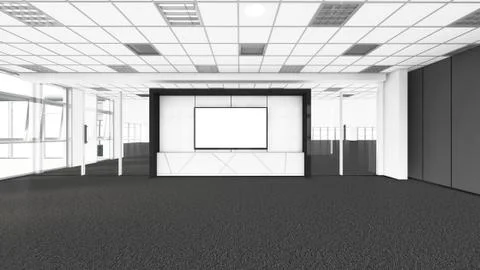 Modern Empty Room, 3d render interior design, mock up illustration Stock Illustration