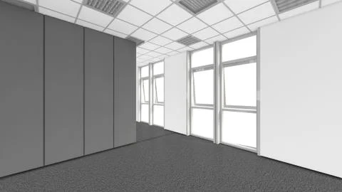 Modern Empty Room, 3d render interior design, mock up illustration Stockillustratie