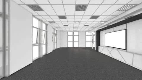 Modern Empty Room, 3d render interior design, mock up illustration Stockillustratie
