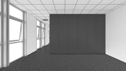 Modern Empty Room, 3d render interior design, mock up illustration Stockillustratie