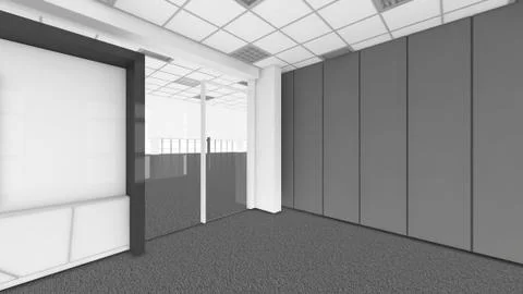 Modern Empty Room, 3d render interior design, mock up illustration Illustrazione stock