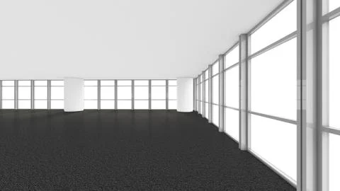 Modern Empty Room, 3d render interior design, mock up illustration Stock Illustration