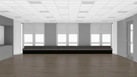Modern Empty Room, 3d render interior design, mock up illustration Illustrazione stock