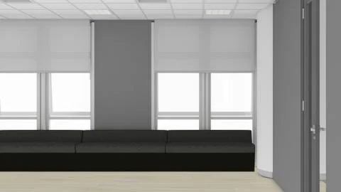 Modern Empty Room, 3d render interior design, mock up illustration Stock Illustration