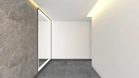 Modern Empty Room, 3d render interior design, mock up illustration Stock Illustration