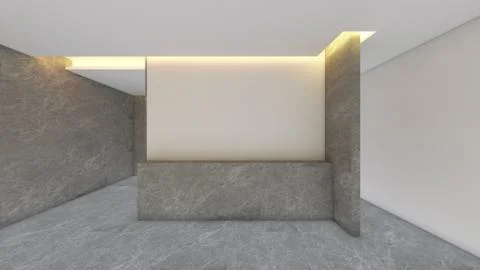 Modern Empty Room, 3d render interior design, mock up illustration Stockillustratie