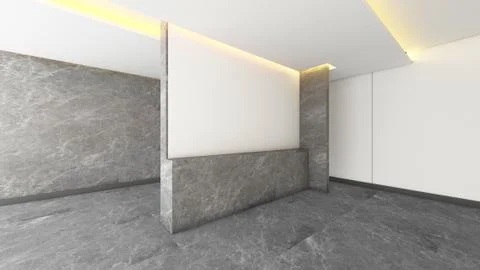 Modern Empty Room, 3d render interior design, mock up illustration Illustrazione stock