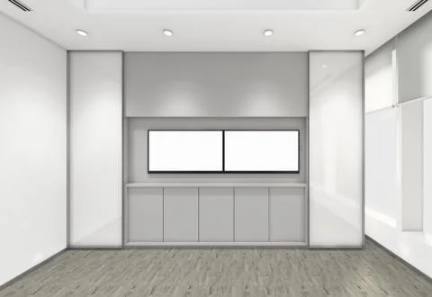 Modern Empty Room, 3d render interior design, mock up illustration Stock Illustration