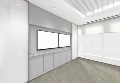 Modern Empty Room, 3d render interior design, mock up illustration Illustrazione stock