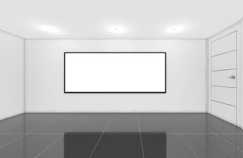 Modern Empty Room, 3d render interior design, mock up illustration Stockillustratie