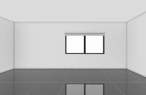 Modern Empty Room, 3d render interior design, mock up illustration Stock Illustration