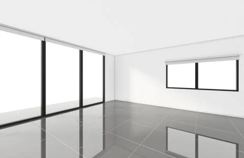 Modern Empty Room, 3d render interior design, mock up illustration Stockillustratie