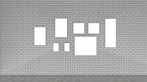 Modern Empty Room, 3d render interior design, mock up illustration Illustrazione stock