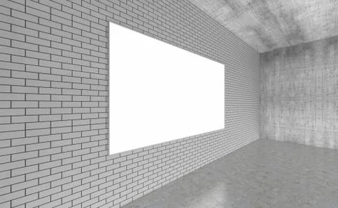 Modern Empty Room, 3d render interior design, mock up illustration Stock Illustration