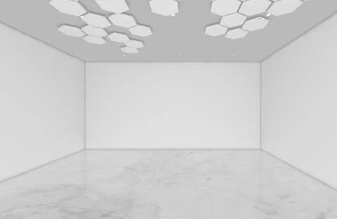 Modern Empty Room, 3d render interior design, mock up illustration Stock Illustration