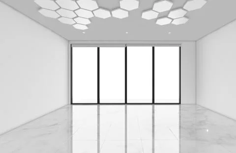 Modern Empty Room, 3d render interior design, mock up illustration Stock Illustration