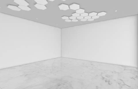 Modern Empty Room, 3d render interior design, mock up illustration Stock Illustration