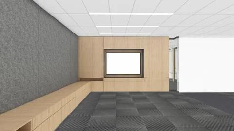 Modern Empty Room, 3d render interior design, mock up illustration Stock Illustration