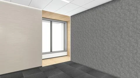 Modern Empty Room, 3d render interior design, mock up illustration Stock Illustration