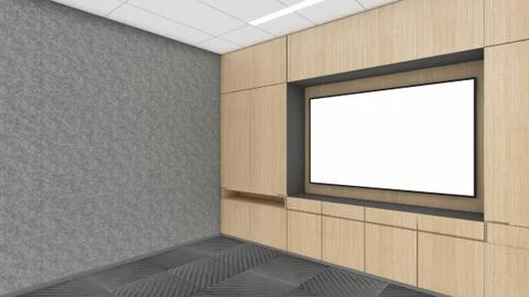 Modern Empty Room, 3d render interior design, mock up illustration Stock Illustration