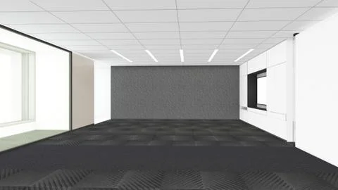 Modern Empty Room, 3d render interior design, mock up illustration Illustrazione stock