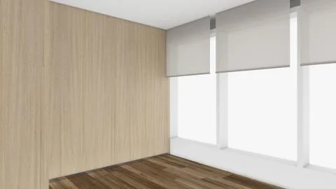 Modern Empty Room, 3d render interior design, mock up illustration Stock Illustration