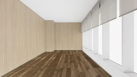 Modern Empty Room, 3d render interior design, mock up illustration Illustrazione stock