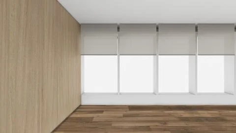 Modern Empty Room, 3d render interior design, mock up illustration Stock Illustration