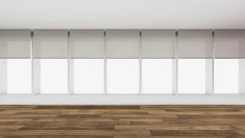 Modern Empty Room, 3d render interior design, mock up illustration Stock Illustration