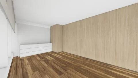 Modern Empty Room, 3d render interior design, mock up illustration Stock Illustration