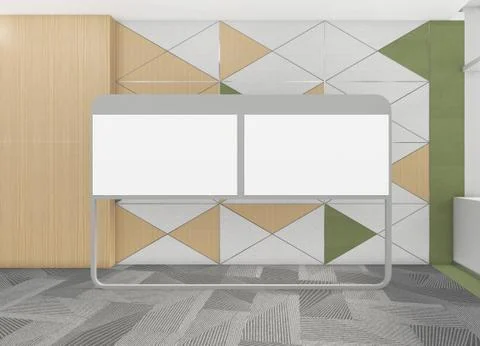 Modern Empty Room, 3d render interior design, mock up illustration Stockillustratie